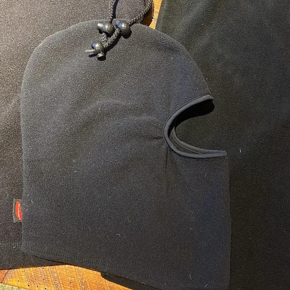 Three hooded neck warmers. Black